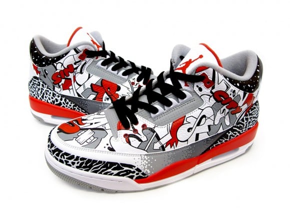 Air Jordan III Sin City Customs by Sekure D 