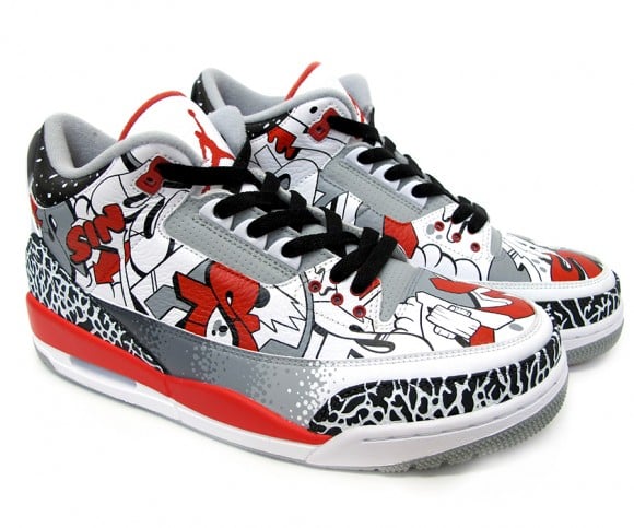 Air Jordan III Sin City Customs by Sekure D 