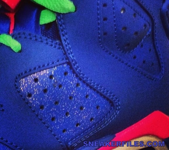 Air Jordan VI GS Blue Neon GreenNeon Pink 2014 Sample Teaser