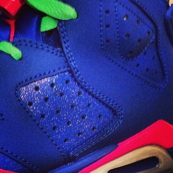 Air Jordan VI GS Blue Neon GreenNeon Pink 2014 Sample Teaser