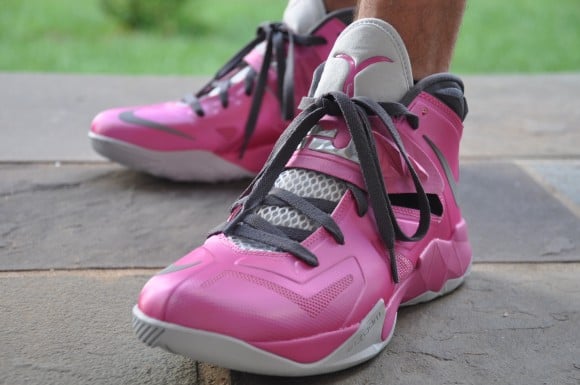 Nike Zoom LeBron Soldier VII Think Pink On Foot First Look