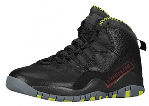 Air Jordan 10 Black Cool Grey Anthracite Venom Green First Look