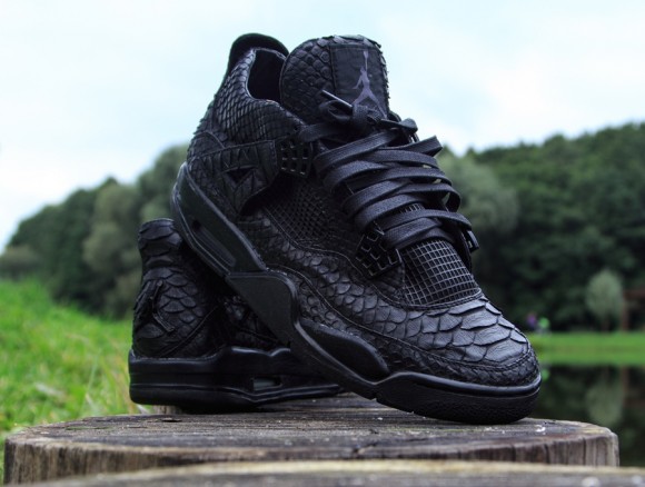 Air Jordan IV Black Python Customs by McMaggi