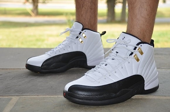 air jordan 12 reverse taxi on feet