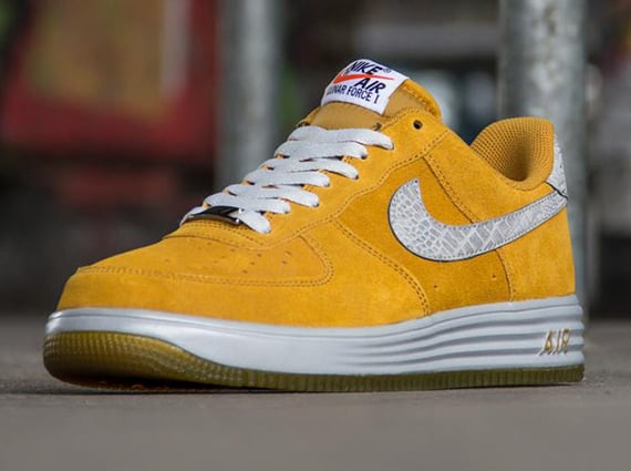 Nike Lunar Force 1 Reflect Gold Suede Reflective Silver