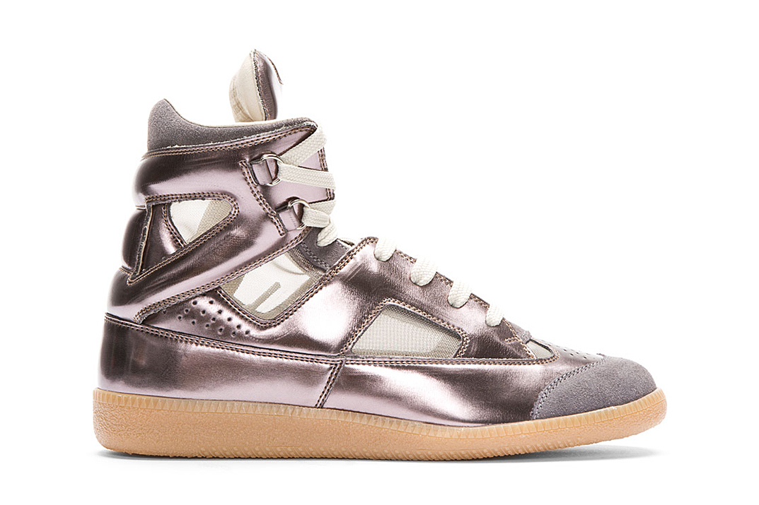 Maison Martin Margiela Pewter Leather Replica High-Tops (SSENSE Exclusive) : First Look