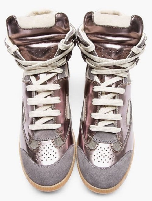 Maison Martin Margiela Pewter Leather Replica High Tops SSENSE Exclusive First Look