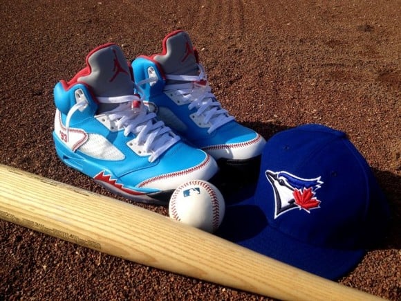 Air Jordan 5 Toronto Blue Jays by DeJesus Customs