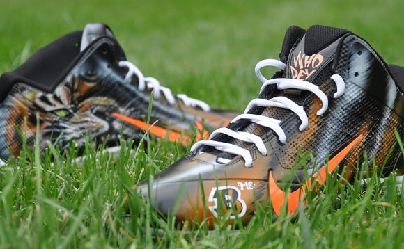 Nike Alpha Bengal WhoDey Custom Cleats By Dez Customs For Mohamed Sanu