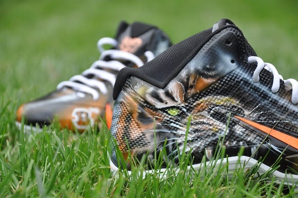 Nike Alpha Bengal WhoDey Custom Cleats By Dez Customs For Mohamed Sanu