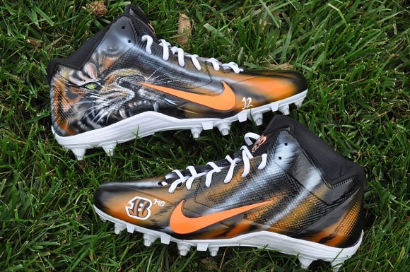 Nike Alpha Bengal WhoDey Custom Cleats By Dez Customs For Mohamed Sanu