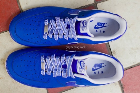 Nike Air Force 1 Low Blue White Striped Laces