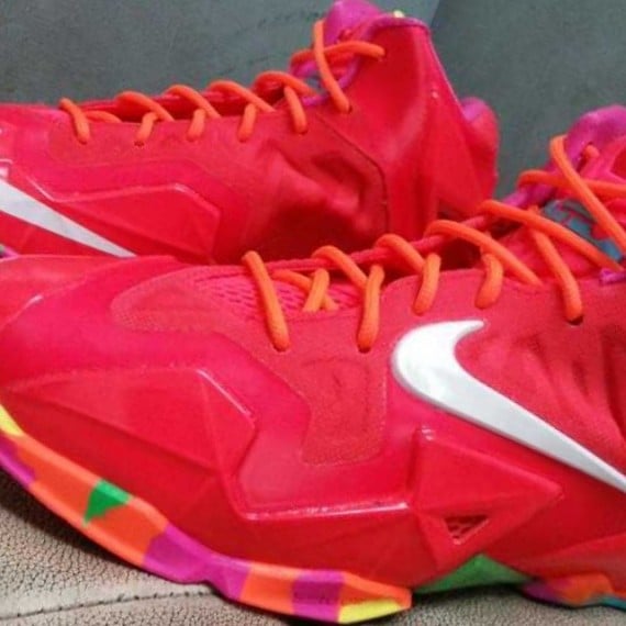 Nike LeBron 11 GS Red Multi Color Sole