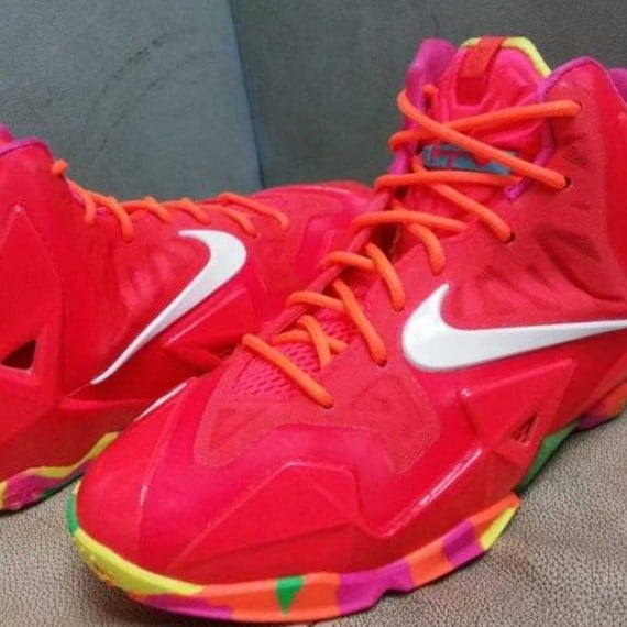 Nike LeBron 11 GS Red Multi Color Sole