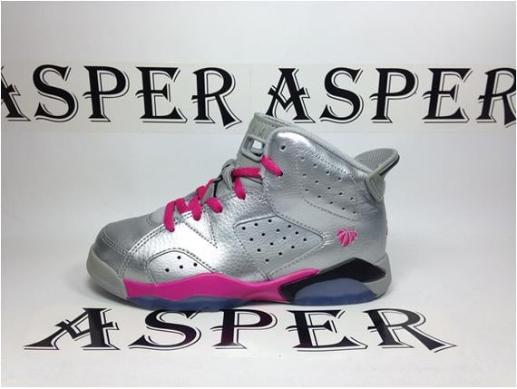 Air Jordan 6 Girls – Silver and Pink