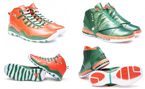 Air Jordan 10 and 16 Ray Allen “Christmas” PEs