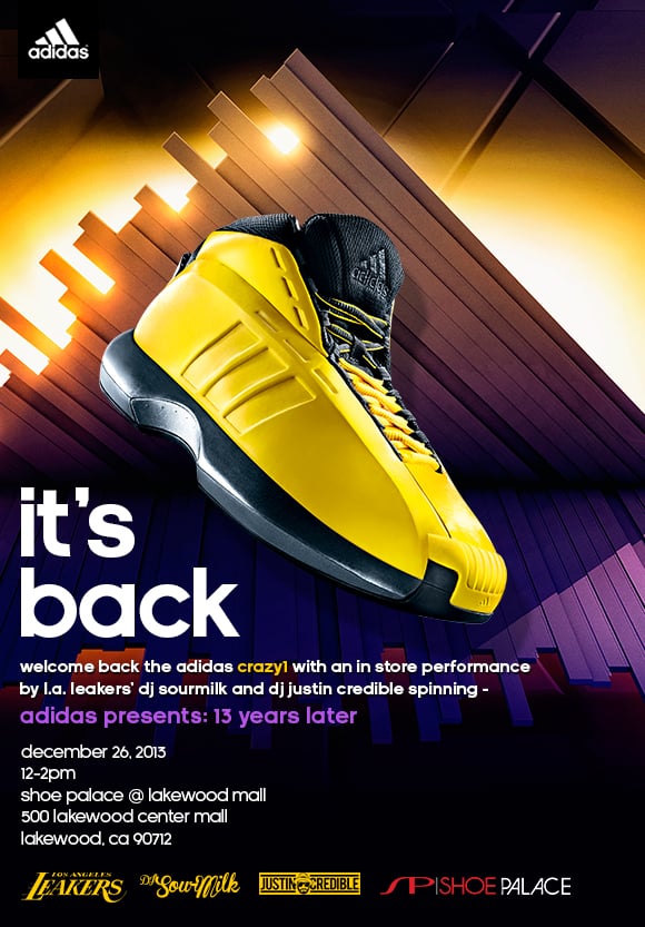adidas Crazy 1 Launch Events at Shoe Palace and Premier