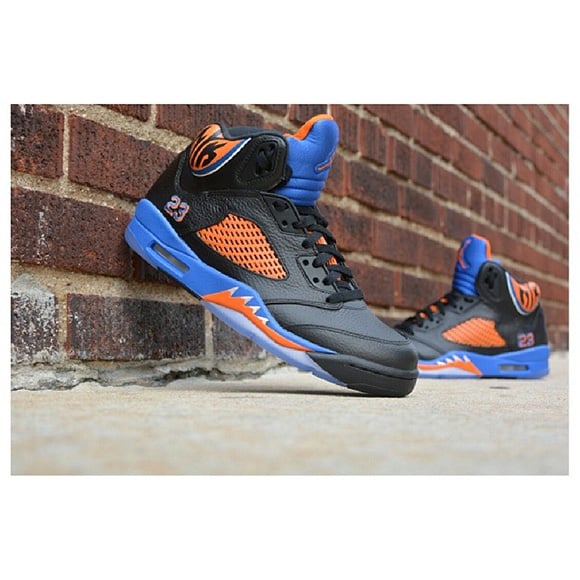 “NY Knicks” Air Jordan V (5) Customs by Sole Clinics