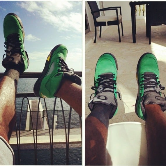 LeBron James in Air Jordan 5 Oregon
