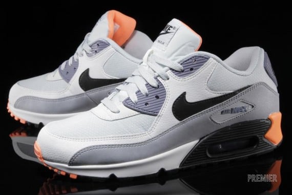Nike Air Max 90 Essential Light Base Grey Iron Purple Atomic Orange Now Available
