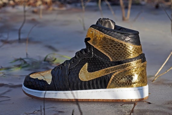 Air Jordan 1 Retro Custom Black & Gold by JBF