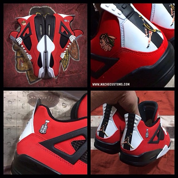 Air Jordan IV (4) “2013 Stanley Cup Champions” Customs by Mache