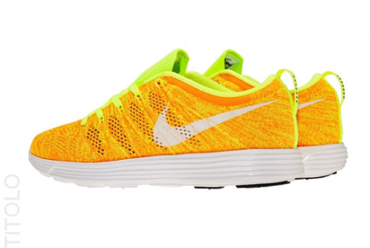 orange flyknit trainer