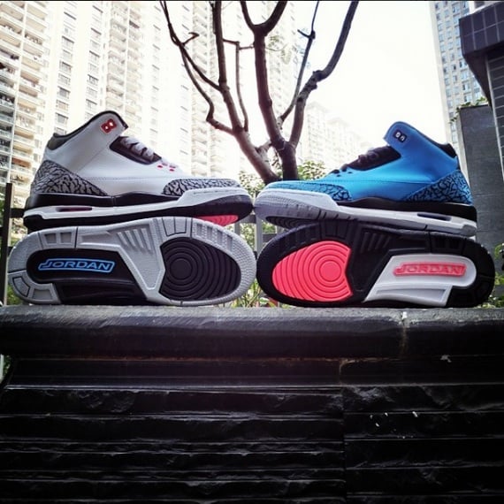 Battle of the Air Jordan IIIs: Cement Grey vs. Powder Blue