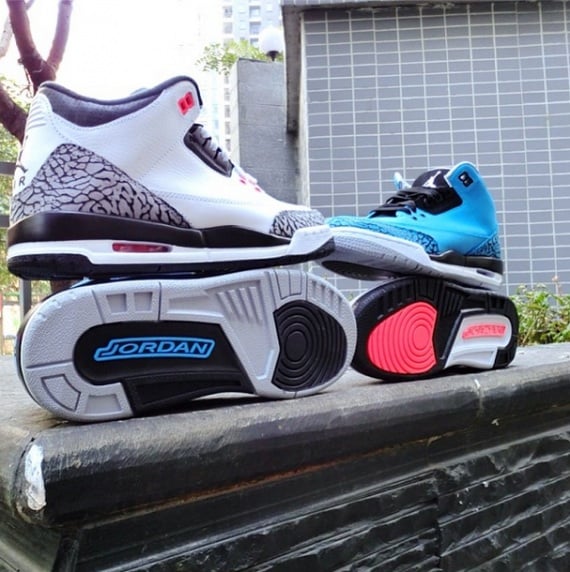 Battle of the Air Jordan IIIs: Cement Grey vs. Powder Blue