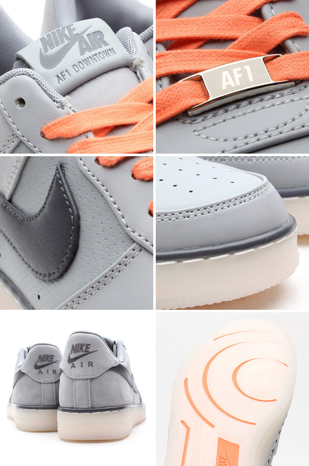 Nike Air Force 1 Downtown ‘Silver/Dark Grey-White-Atomic Orange’