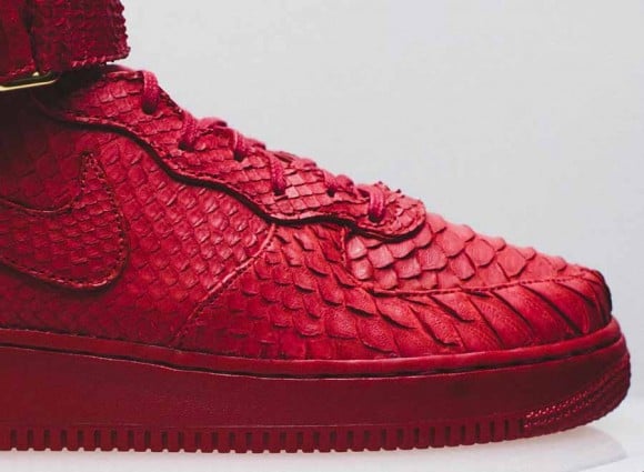 Nike Air Force 1 Mid Red Python Customs for FourTwoFour on Fairfax by The Shoe Surgeon