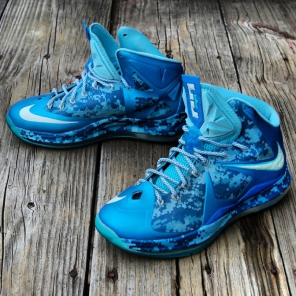 Nike LeBron X Chill Blue Camo Customs by Gourmet Kickz
