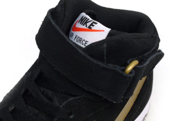 Nike Air Force 1 Mid Black Metallic Gold White