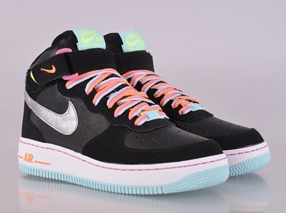 Nike Air Force 1 Mid GS – Black – Metallic Silver – Glacier Ice – Red Violet – Now Available