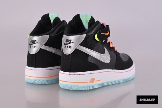 Nike Air Force 1 Mid GS Black Metallic Silver Glacier Ice Red Violet Now Available