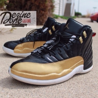 Nike Air Jordan Glow In The Dark Black And Gold Jordans