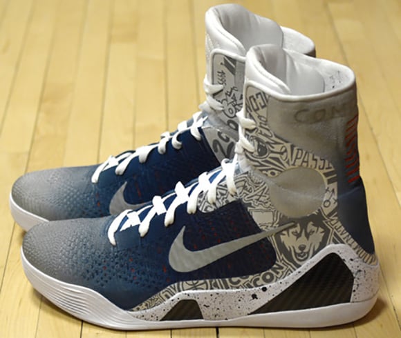 Nike Kobe 9 Elite UCONN Custom by Mache for Geno Auriemma