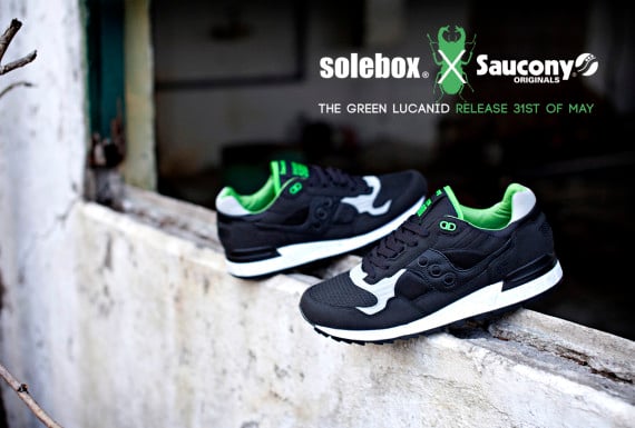 Solebox x Saucony Shadow 5000  “Green Lucanid”