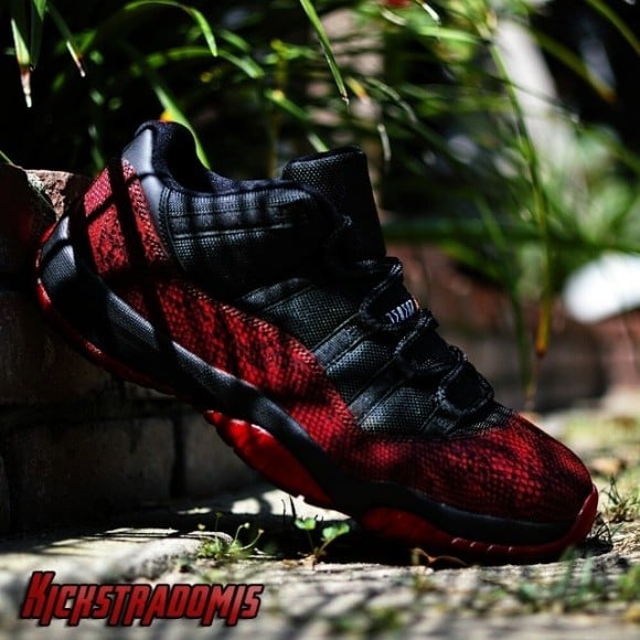 air-jordan-xi-11-lows-dirty-blood-snake-customs-by-kickstradomis