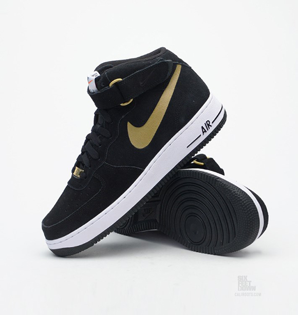 Nike Air Force 1 Mid Black/Metallic Gold