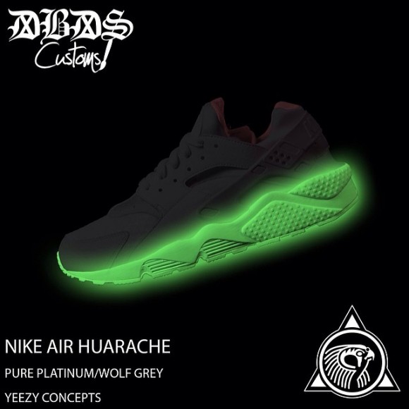 Nike Air Huarache “Yeezy Platinum” Customs by DBDS London Customs