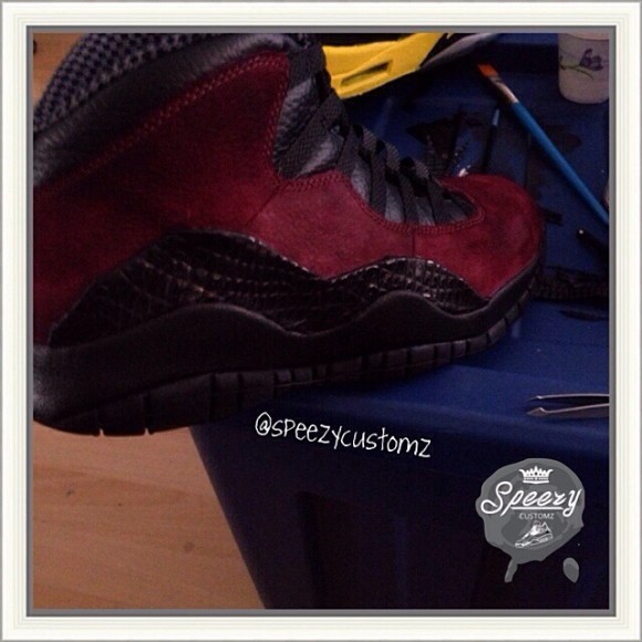 Air Jordan 10 “Merlot” Customs by Speezy Customs