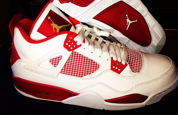 Carmelo Anthony Air Jordan 4 White/Red PE