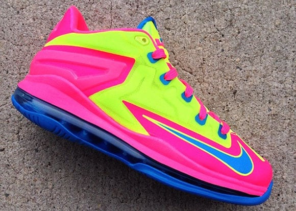 pink and blue lebrons