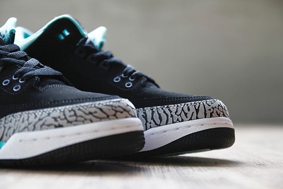 Air Jordan 3 GS Black/Iron Purple-Mint Green-Cement Grey