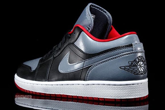 Air Jordan 1 Low Black/Cool Grey-Gym Red