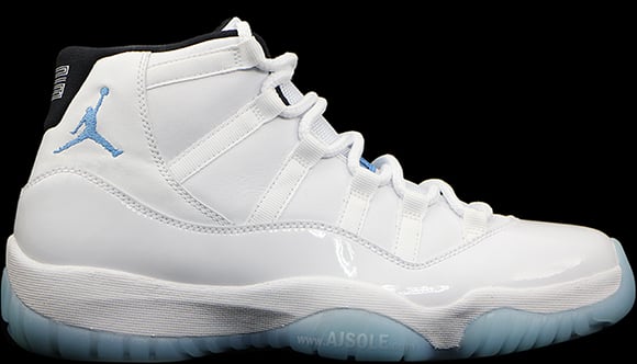 white jordans with light blue bottom