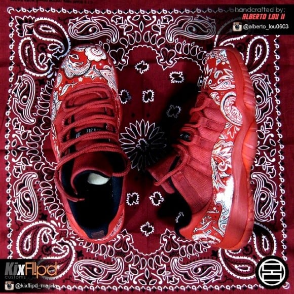 red bandana jordan shoes