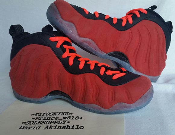 Nike Foamposite One Red Suede Sample