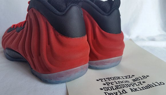 Nike Foamposite One Red Suede Sample